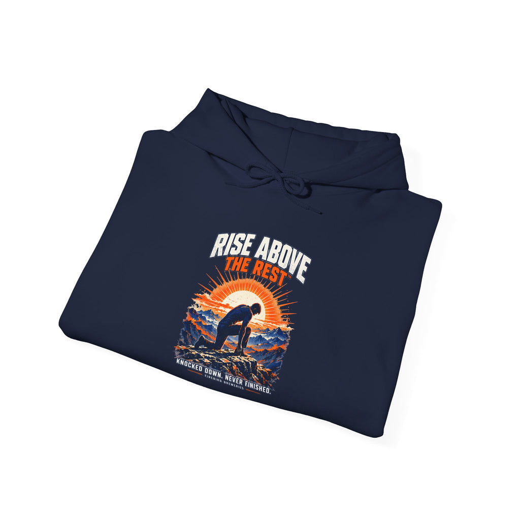 Rise Above The Rest Hoodie — Surfer Sunset Graphic Hooded Sweatshirt
