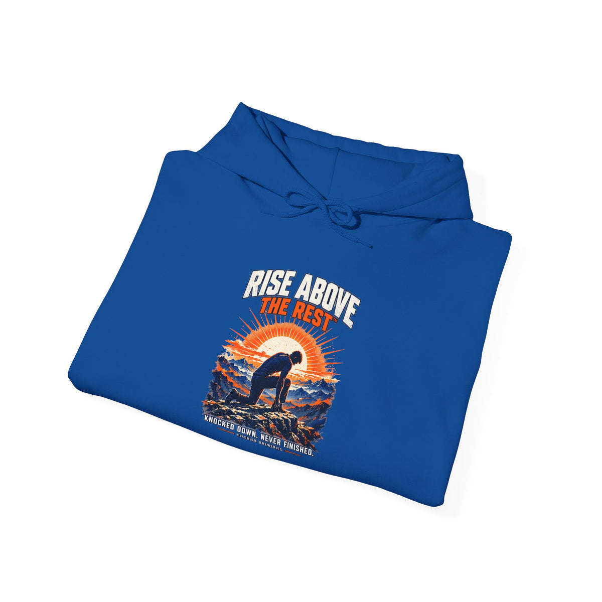 Rise Above The Rest Hoodie — Surfer Sunset Graphic Hooded Sweatshirt