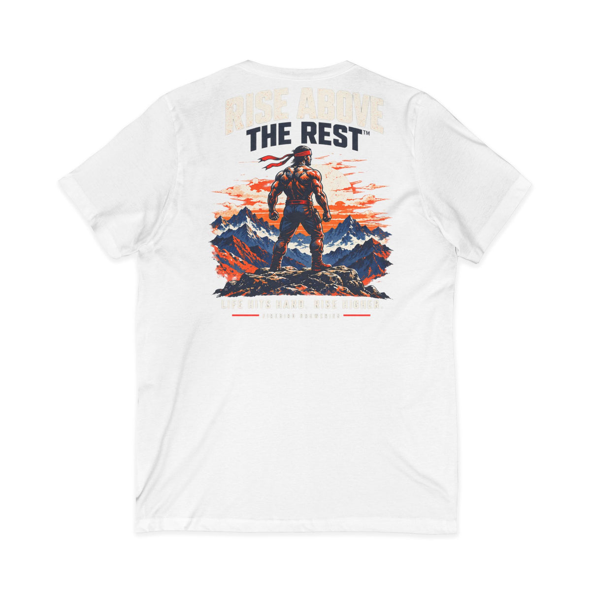 Firebird Adventure V-Neck Tee — Rise Above the Rest™ Mountain Graphic