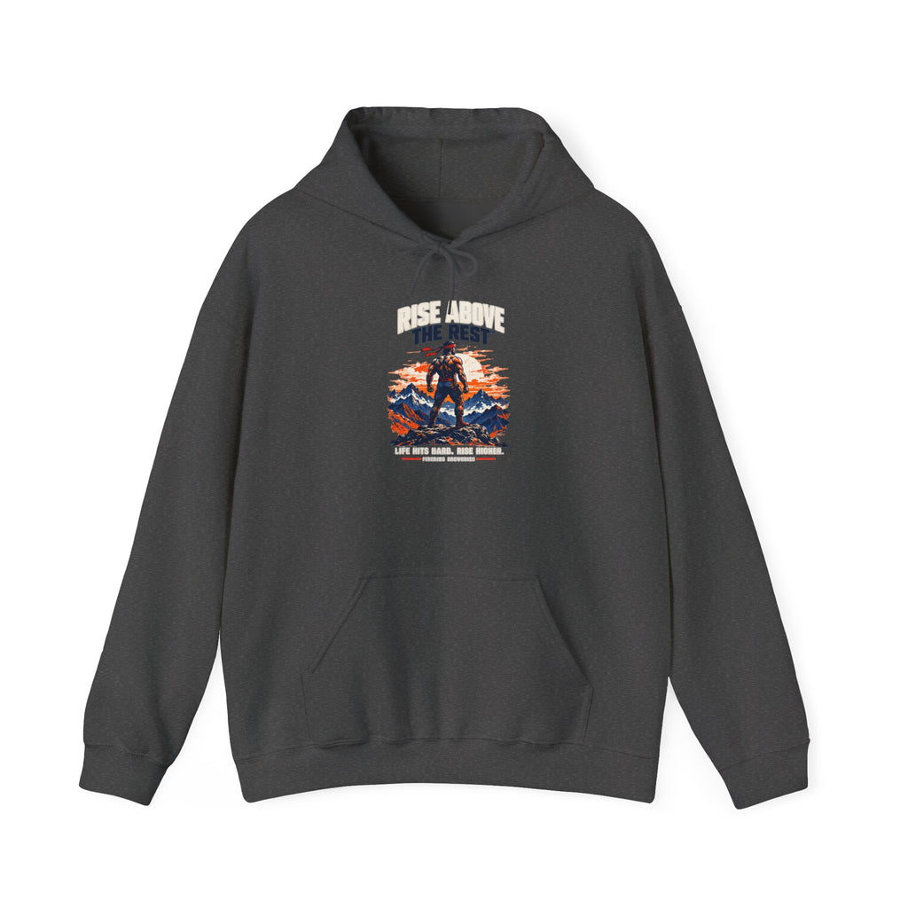 Adventure Graphic Hoodie — “Above the Rest” Mountain Sunset Pullover