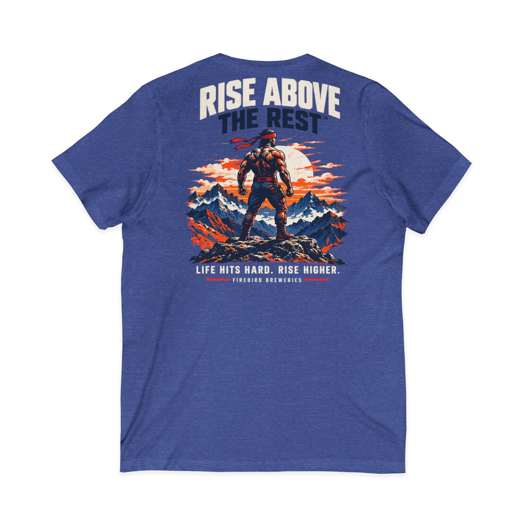 Firebird Adventure V-Neck Tee — Rise Above the Rest™ Mountain Graphic