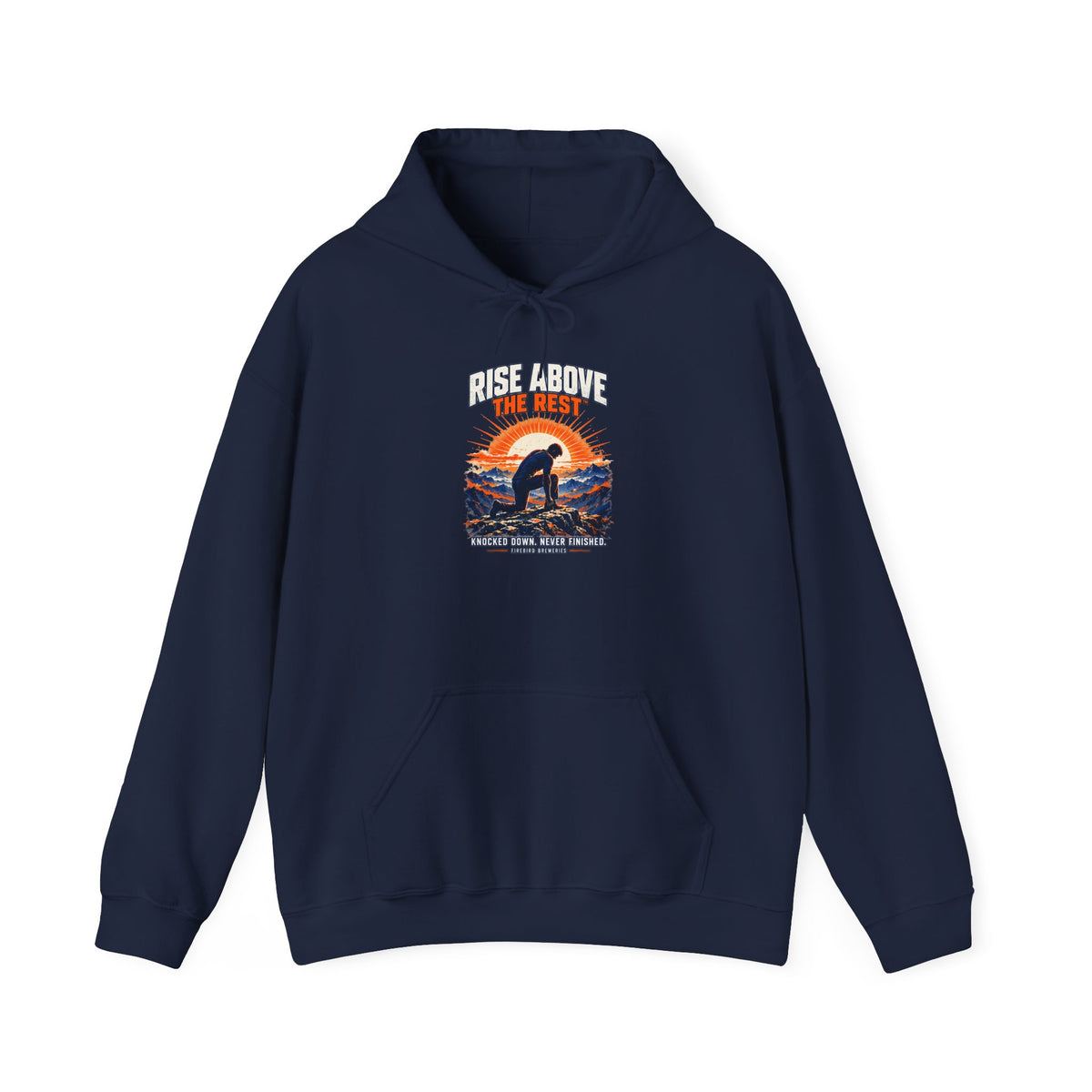 Rise Above The Rest Hoodie — Surfer Sunset Graphic Hooded Sweatshirt