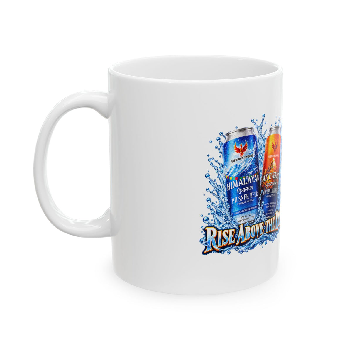 Rise Above the Rest™ Beer Lover Ceramic Mug — Brew Bottle Design (11oz/15oz)