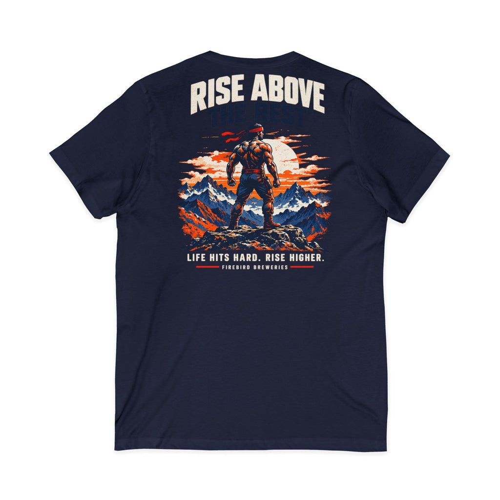 Firebird Adventure V-Neck Tee — Rise Above the Rest™ Mountain Graphic