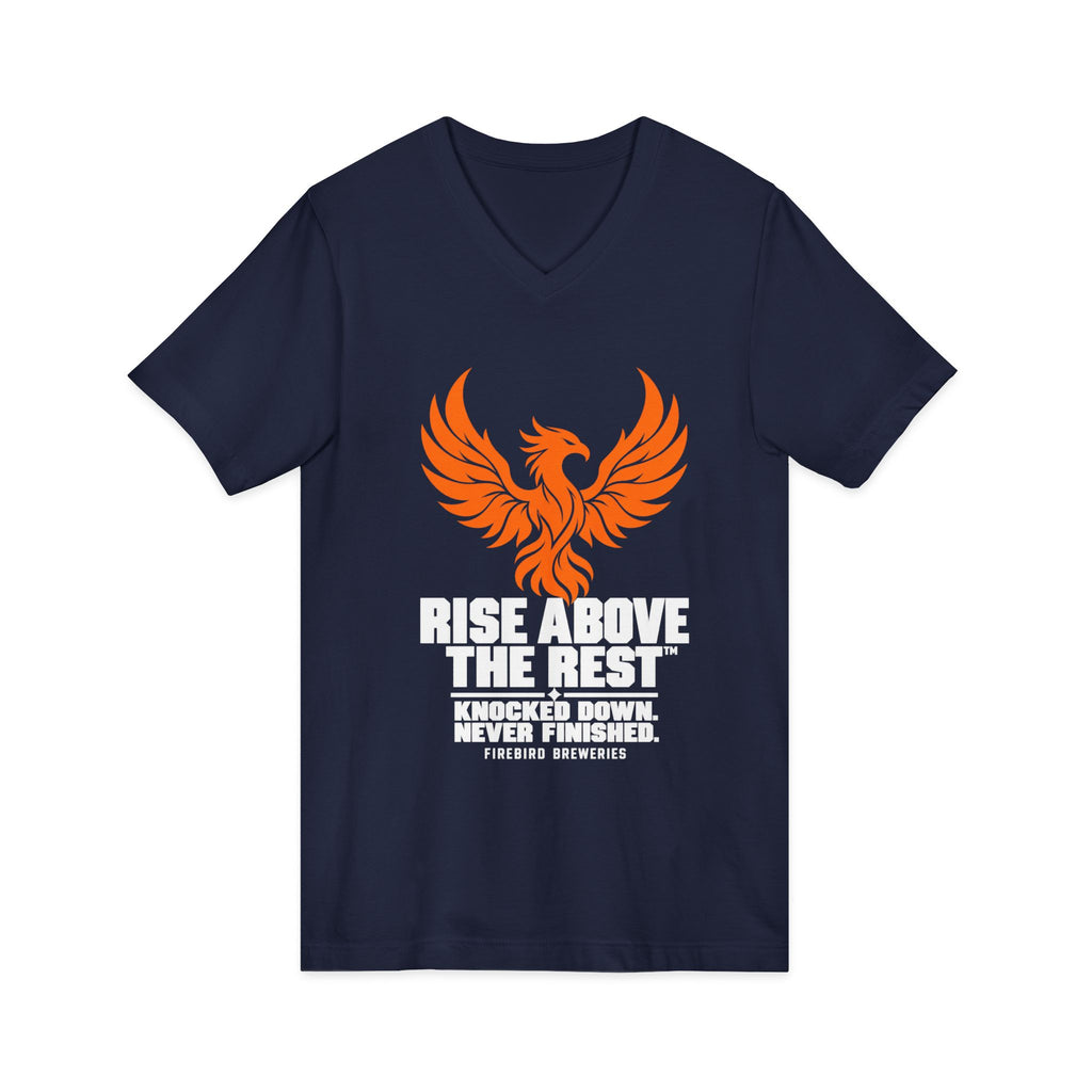 Firebird Adventure V-Neck Tee — Rise Above the Rest™ Mountain Graphic