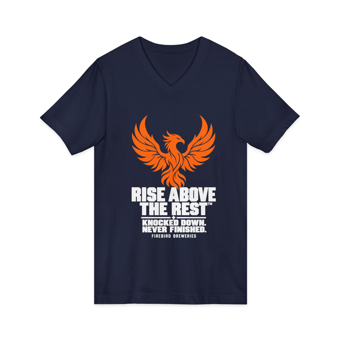 Firebird Adventure V-Neck Tee — Rise Above the Rest™ Mountain Graphic