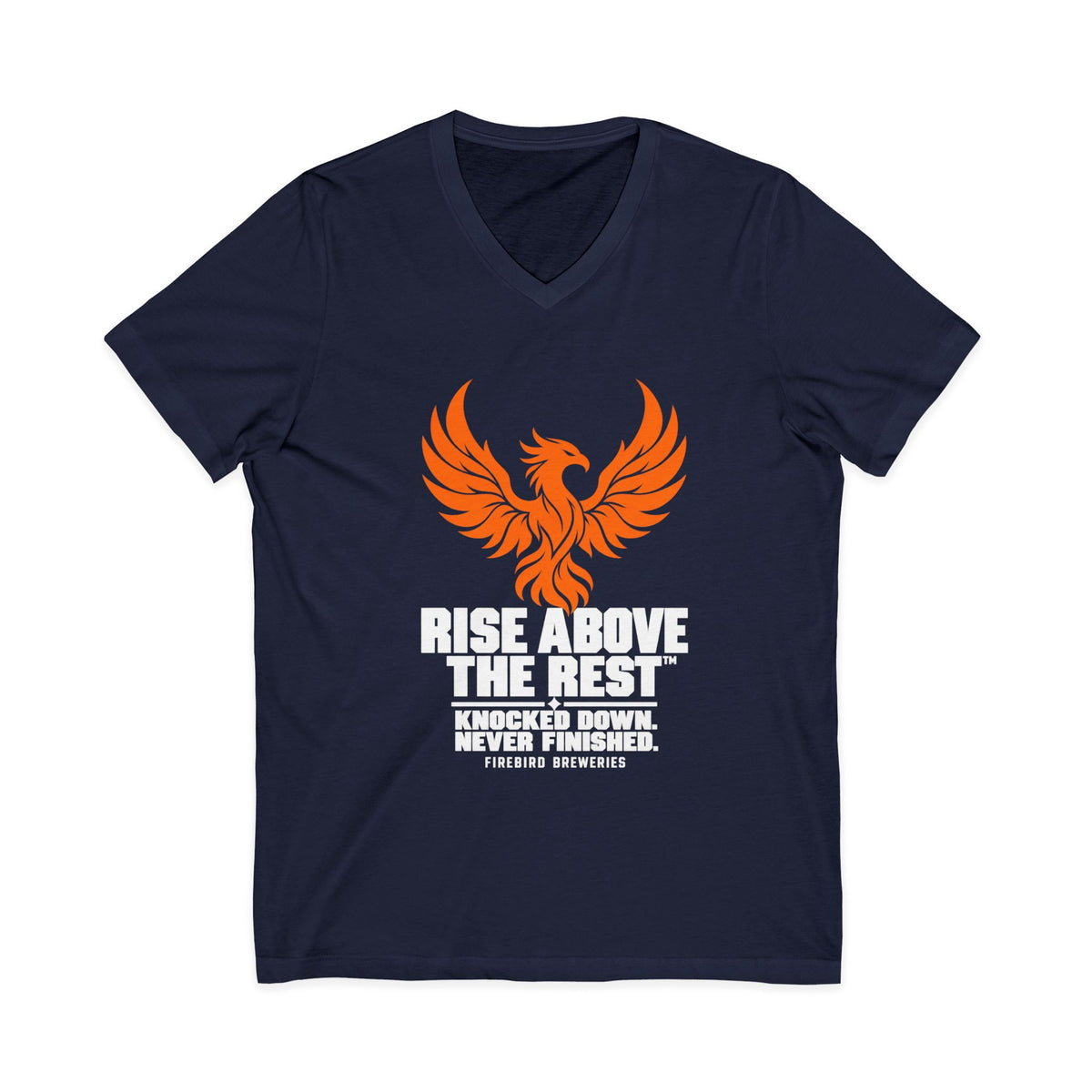 Firebird Adventure V-Neck Tee — Rise Above the Rest™ Mountain Graphic