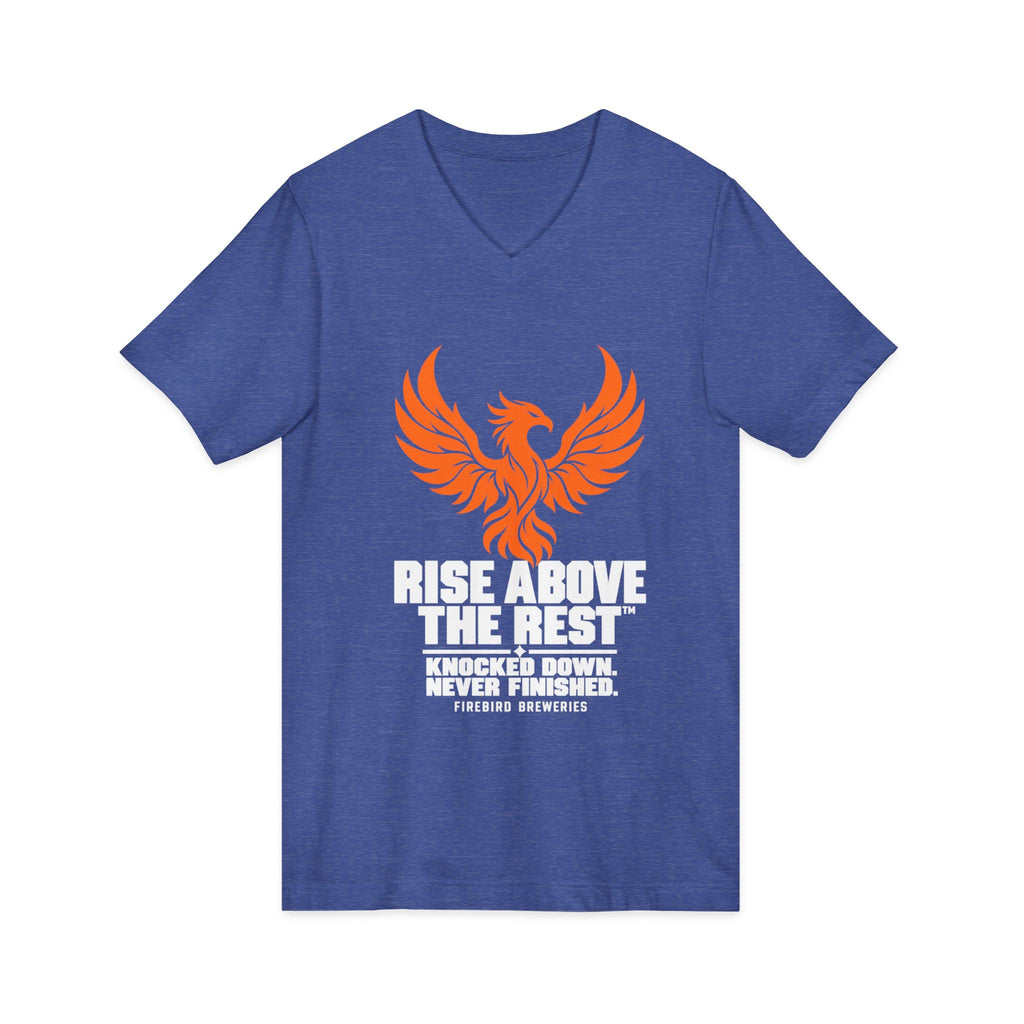 Firebird Adventure V-Neck Tee — Rise Above the Rest™ Mountain Graphic
