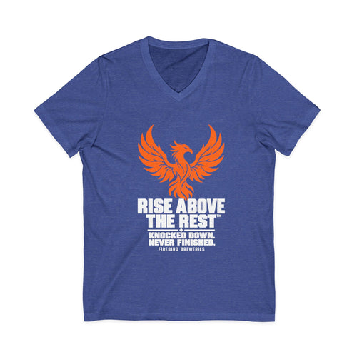 Firebird Adventure V-Neck Tee — Rise Above the Rest™ Mountain Graphic