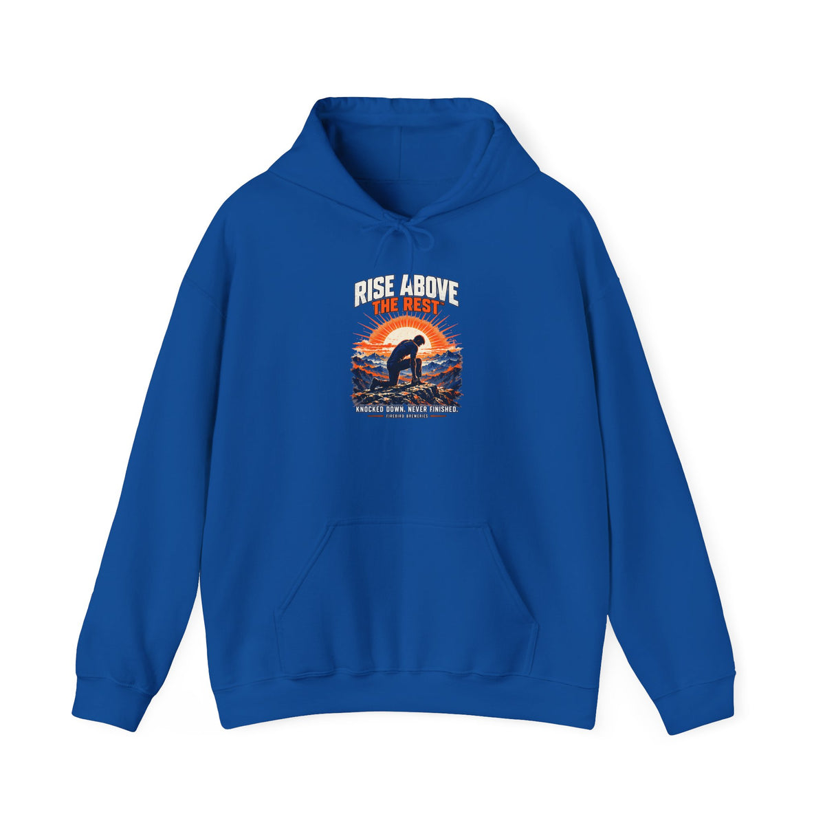 Rise Above The Rest Hoodie — Surfer Sunset Graphic Hooded Sweatshirt