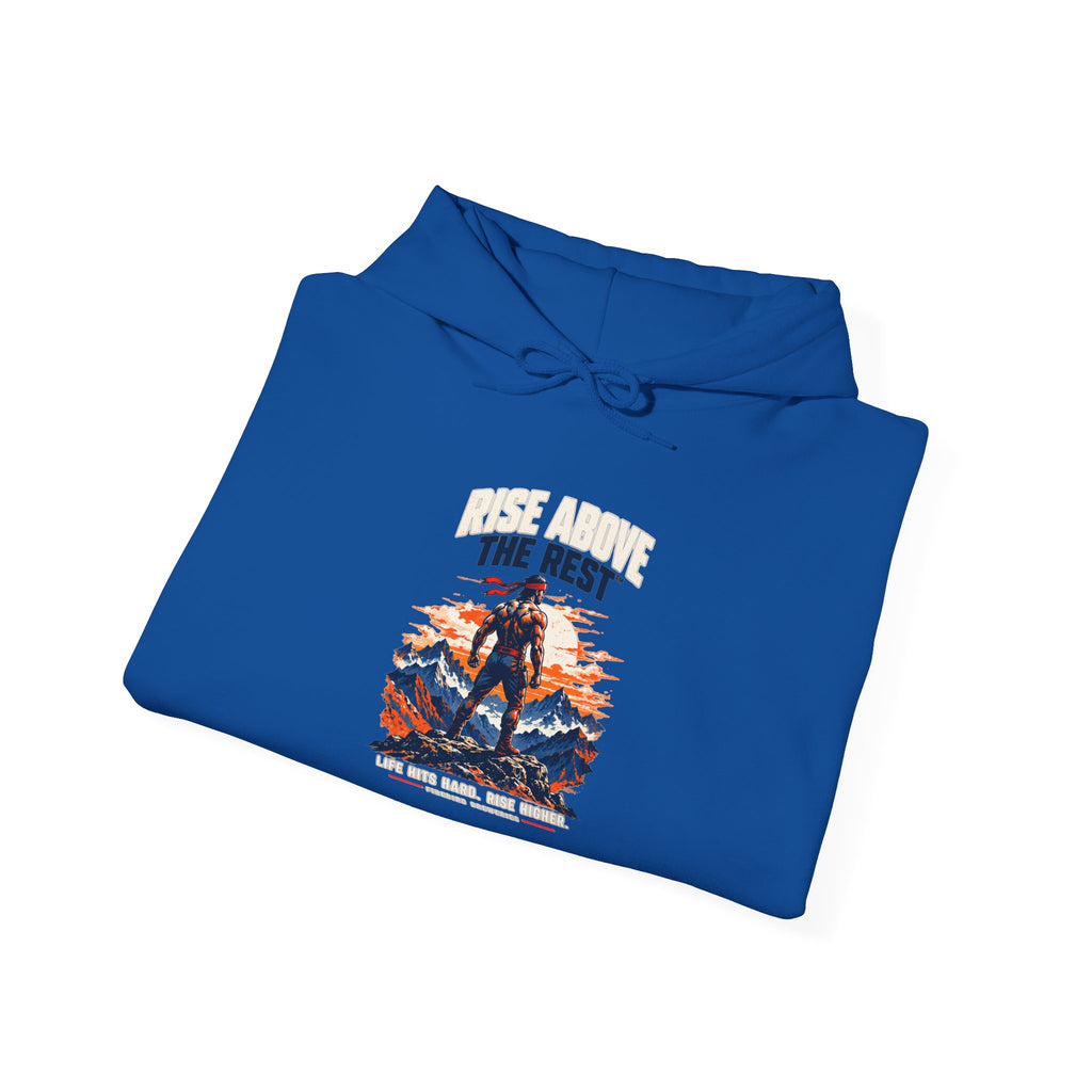 Adventure Graphic Hoodie — “Above the Rest” Mountain Sunset Pullover