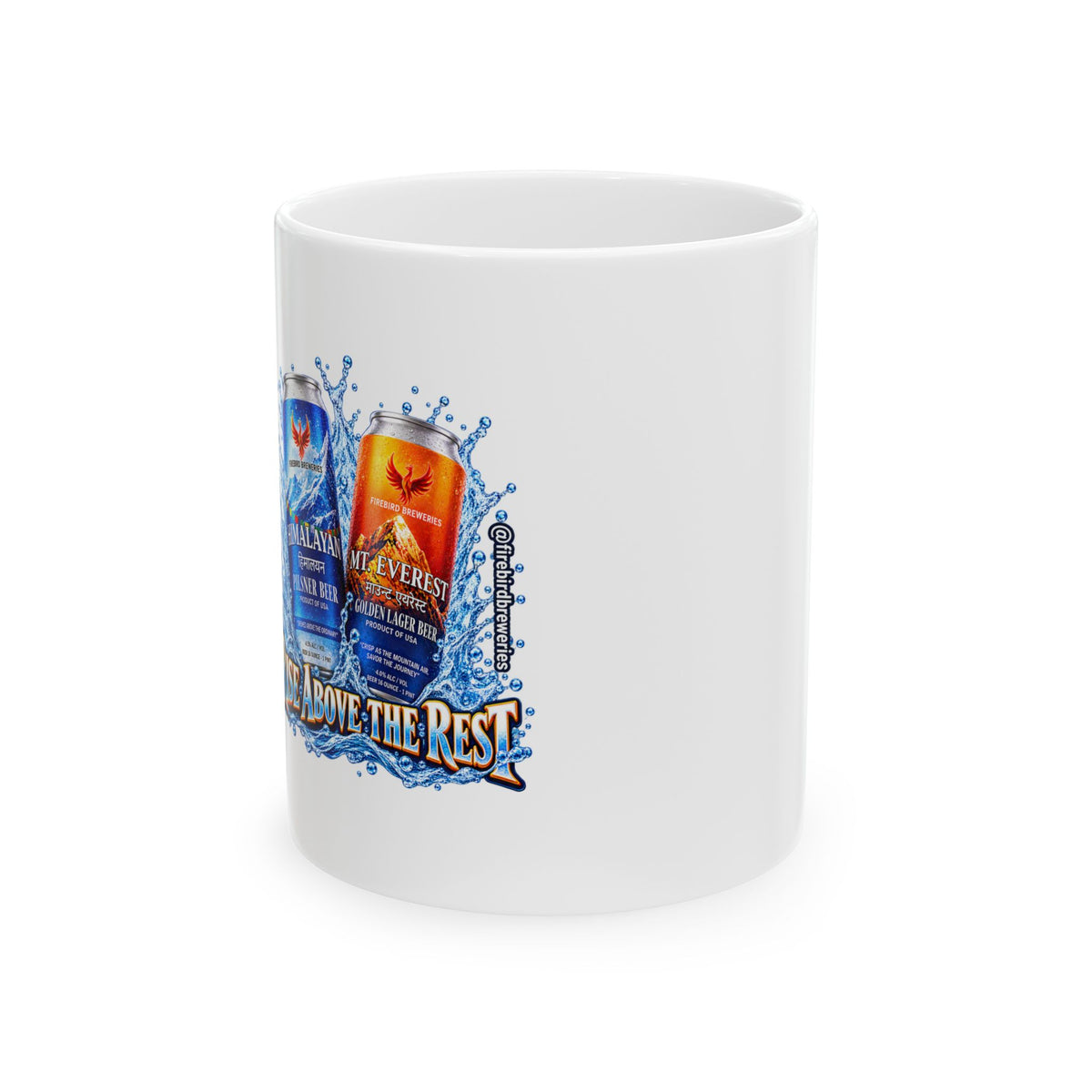 Rise Above the Rest™ Beer Lover Ceramic Mug — Brew Bottle Design (11oz/15oz)