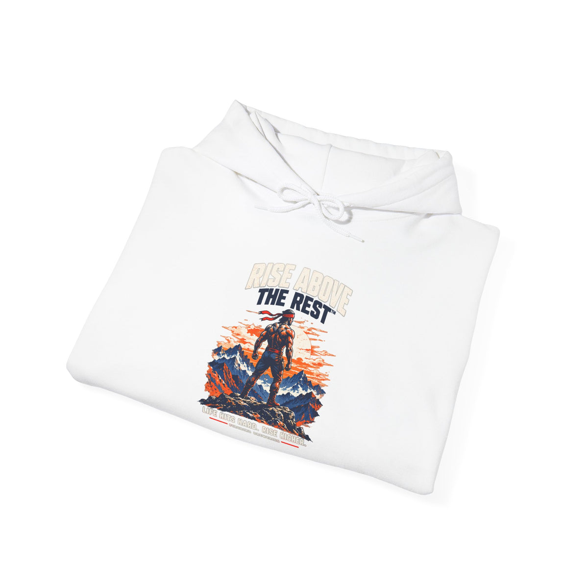 Adventure Graphic Hoodie — “Above the Rest” Mountain Sunset Pullover